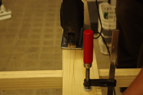 cutting the new stringers