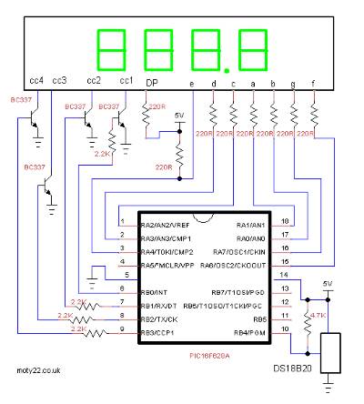 PM31_4DigitsThermometerUsingDs18B20