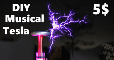 5$ Mini Singing Musical Tesla Coil Music Box !