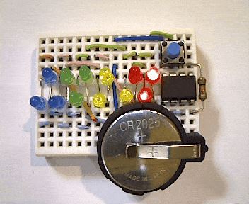 How to make Ladder game using ATtiny13a and mini breadboard