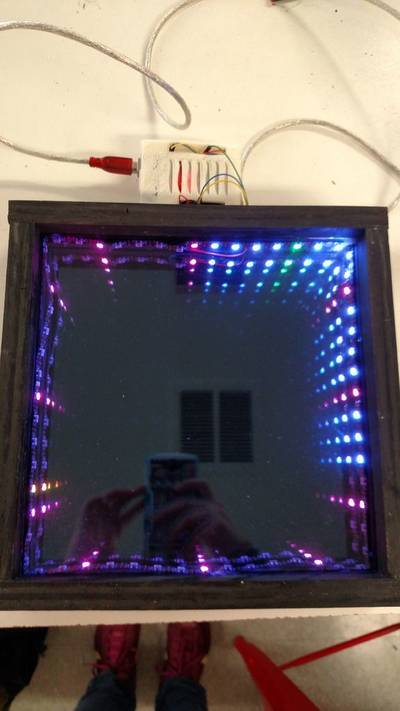 Square Infinity Mirror Clock