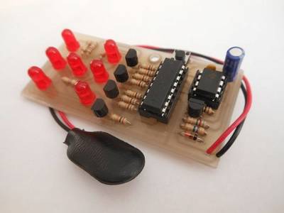 Electronic dice with slowdown - NE555 & CD4017