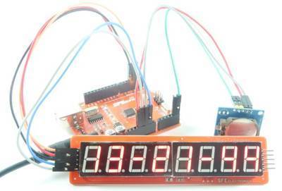 Digital Clock Project Using 8 Digit 7 Segment MAX7219 Module