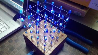 LED Cube 4X4X4 using Arduino Uno