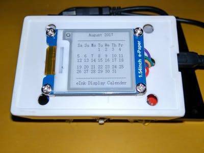 E-Ink Display Based Static Desktop eCalendar