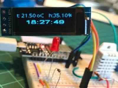 ESP32 and OLED Display: Internet Clock - DHT22