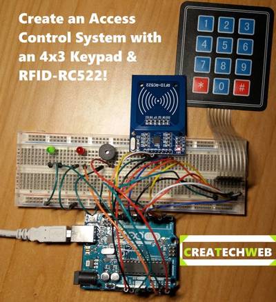 Create an Access Control System with an 4x3 Keypad & RFID-RC522!