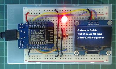 Arduino Traffic Display Using Google Maps API