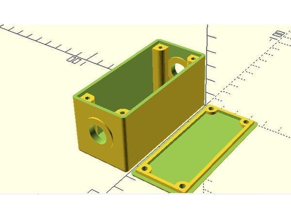 Customizable Project Box With Lid Screws and 2 Holes