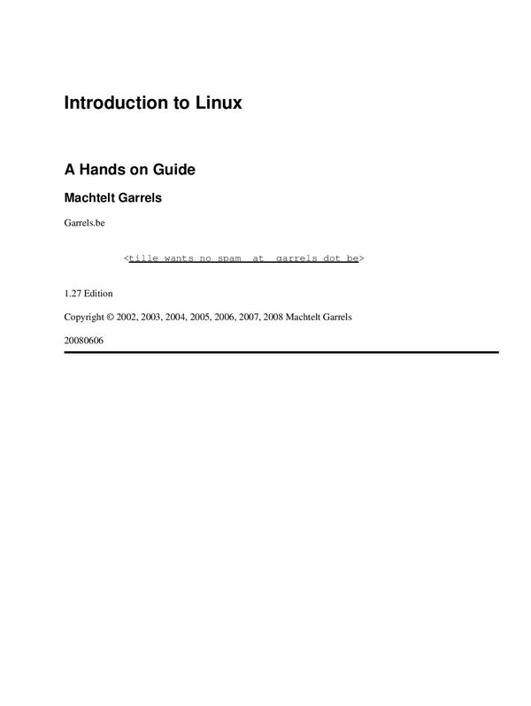 Introduction to Linux - A Hands on Guide