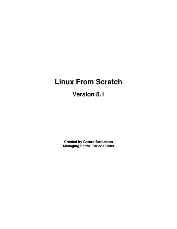 Linux From Scratch Version 8.1