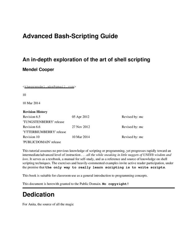 Advanced Bash-Scripting Guide