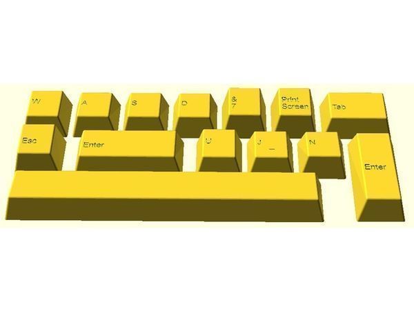 MX Cherry OEM Profile Keycaps library (OpenSCAD)