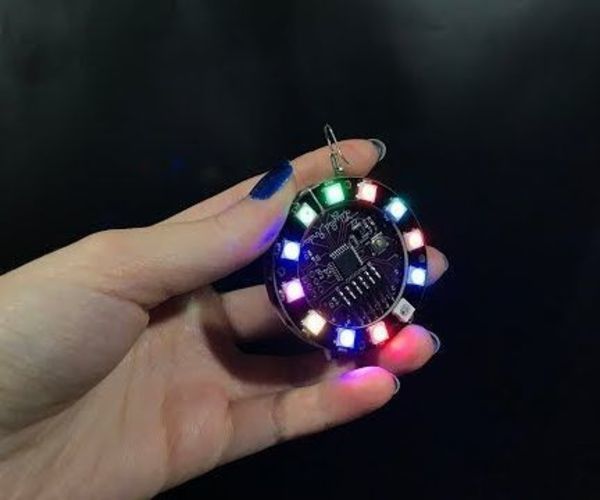 Arduino Lilypad Controlled NeoPixel Earrings