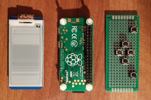 StickPi - a Raspberry Pi Zero W with GPIO buttons and an e-paper display