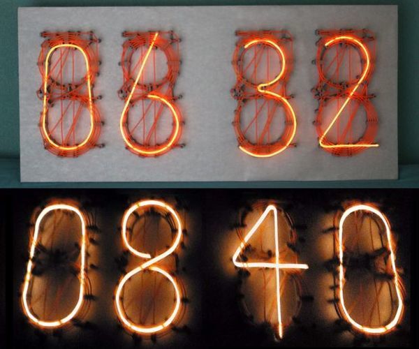 EL Wire Neon Nixie Style Clock