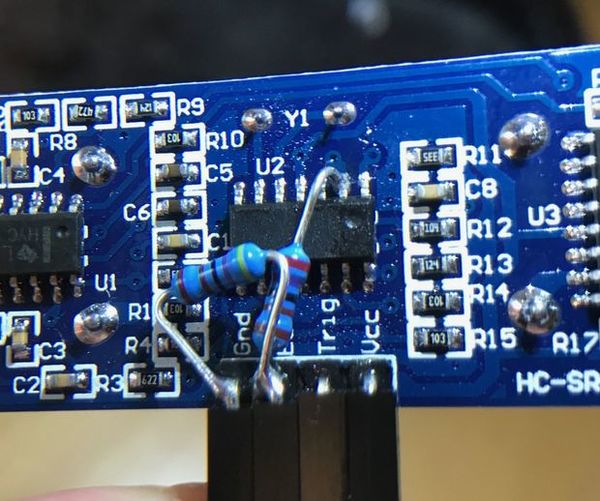 3.3V Mod for Ultrasonic Sensors (prepare HC-SR04 for 3.3V Logic on ESP32/ESP8266, Particle Photon, Etc.)