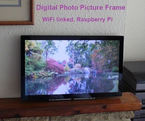 Digital Photo Picture Frame, WiFi Linked Raspberry Pi