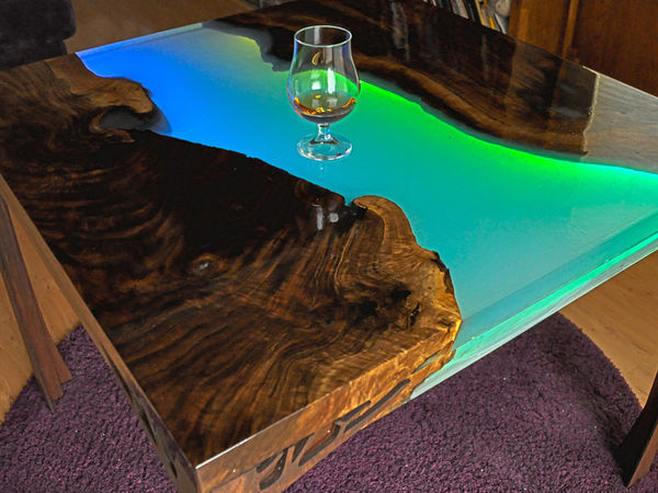 Glowing Neopixel Resin River Table