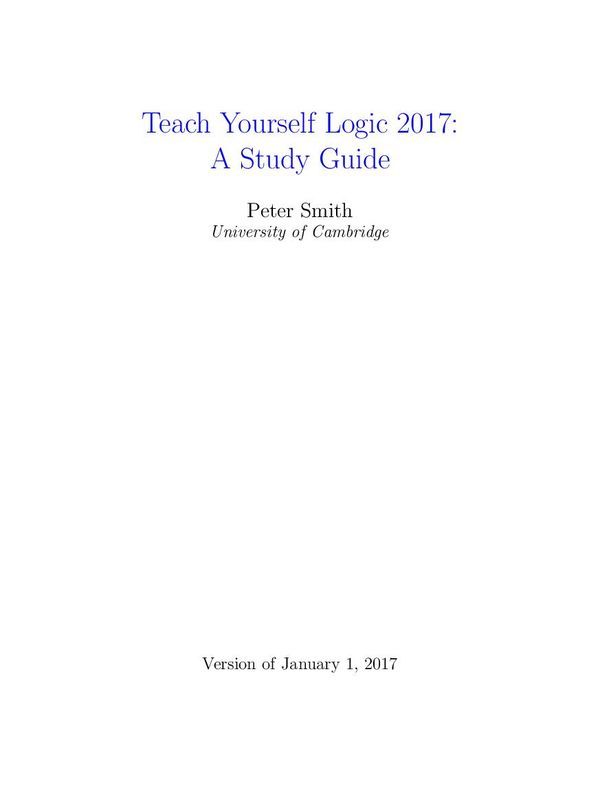 Teach Yourself Logic 2017: A Study Guide