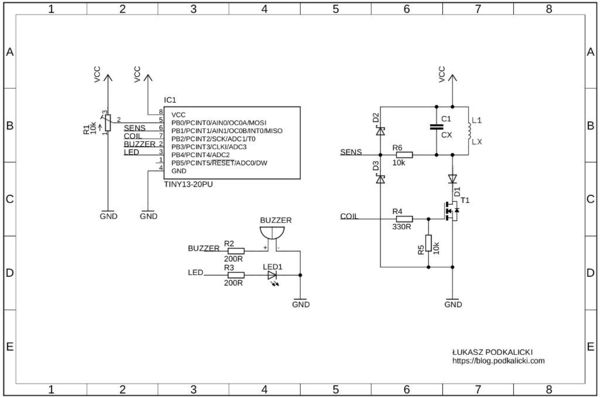 ATtiny13 - PI metal detector