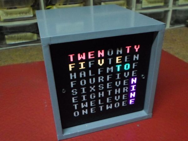 Arduino Word Clock on 8x8 RGB LED Matrix