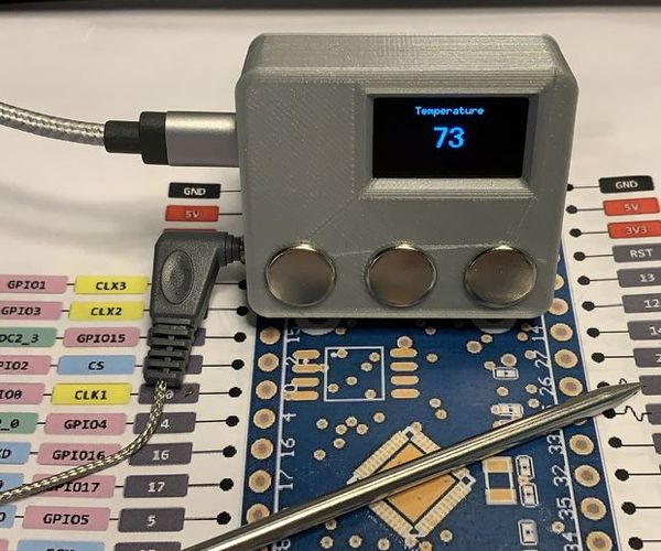 ESP32 NTP Temperature Probe Cooking Thermometer With Steinhart-Hart Correction and Temperature Alarm.