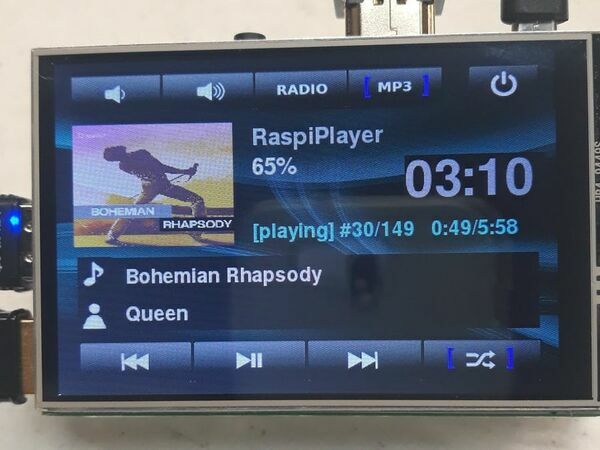 RaspiPlayer - Internet Radio and MP3 Player Rev2
