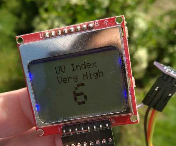VEML6070 UV Sensor With Nokia 5110 LCD