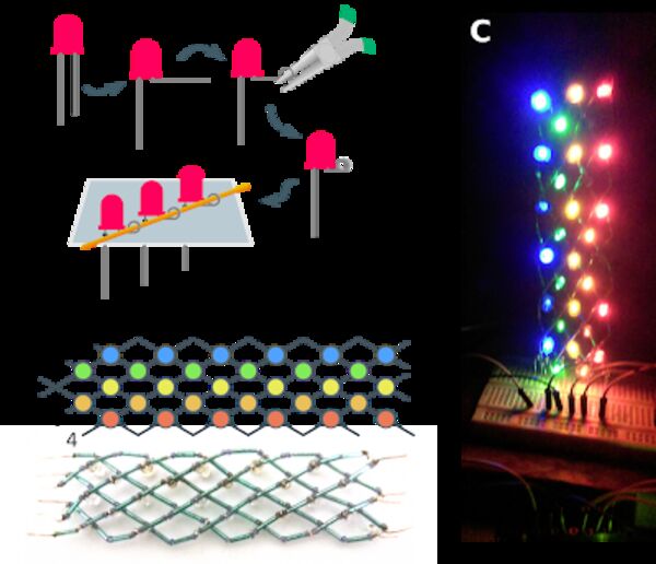 LED multiplexing layouts for hand-crafting