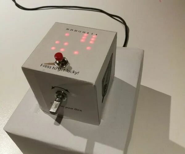 E-dice - Arduino Die/dice 1 to 6 Dice + D4, D5, D8, D10, D12, D20, D24 and D30