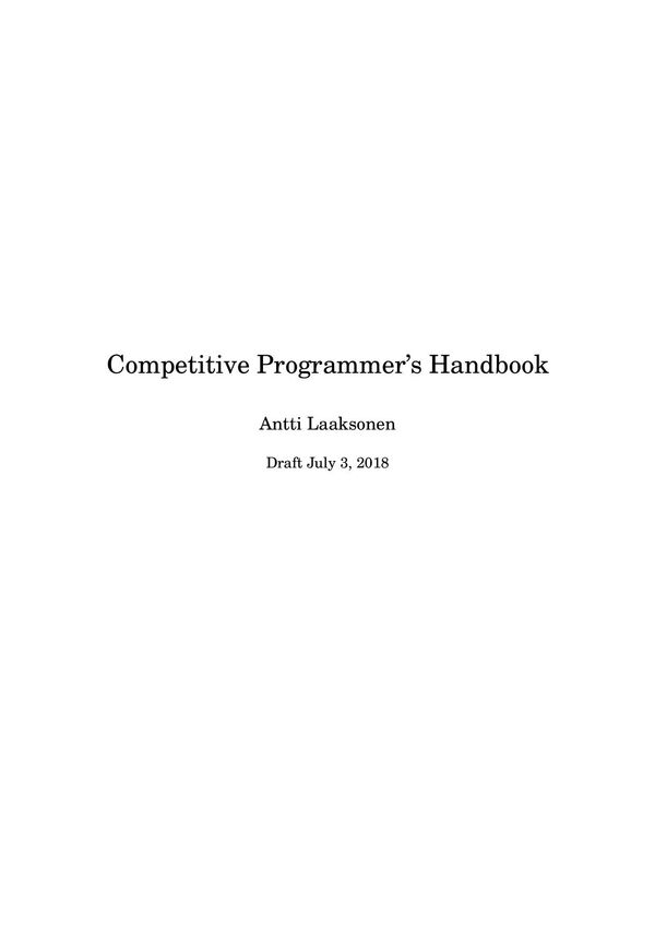 Competitive Programmer’s Handbook