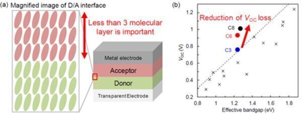 Reducing open-circuit voltage loss in organic solar cells