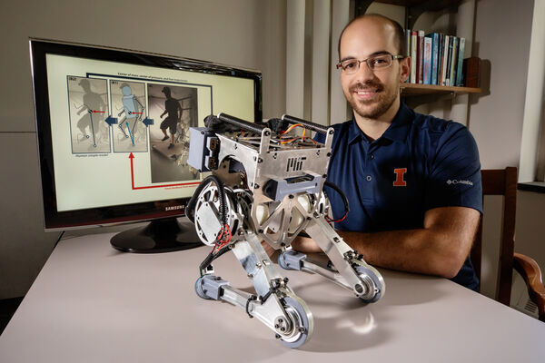 Human reflexes keep two-legged robot upright