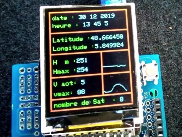 GPS Data Logger, Real-Time Curve, Max Height and Max Speed