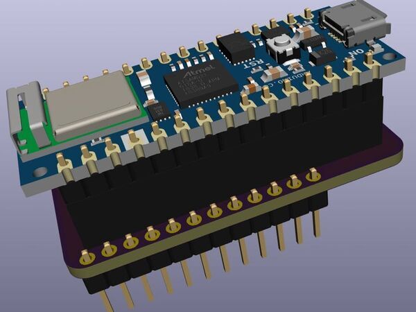 The Shield Puts the Arduino Nano Into a Feather Form Factor