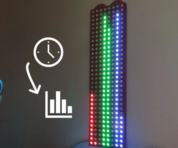 Bar Graph Clock IOT (ESP8266 + 3D Printed Case)