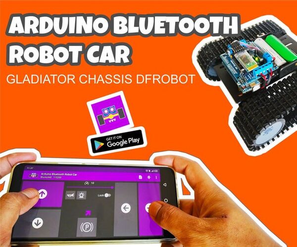 Arduino Robot Car Bluetooth Controlled and Programmed With Android - Gladiator Chassis DFRobot