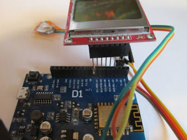 Arduino to Nokia 84x48 LCD Heartbeat Display