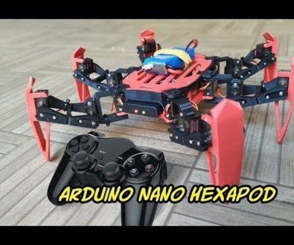 Afordable PS2 Controlled Arduino Nano 18 DOF Hexapod