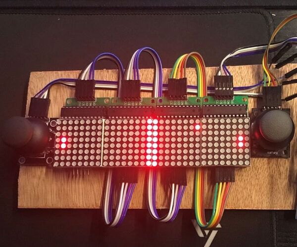 Pong Tennis With LED Matrix, Arduino and Joysticks