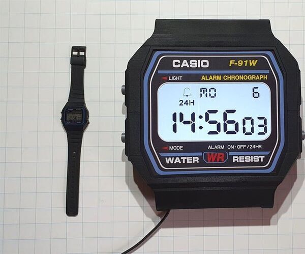 Iconic CASIO F-91W Wall/Desk Size