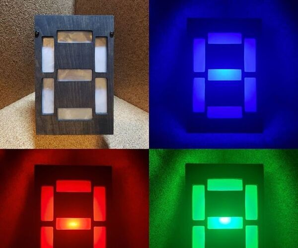 Super-Sized RGB Seven-Segment Display Lamp