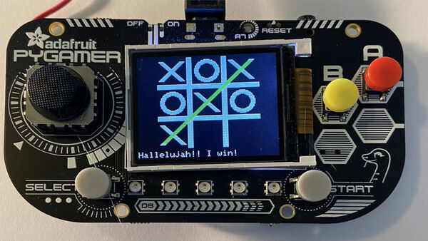 Two Player Game System for PyGamer and RFM69HCW Radio Wing