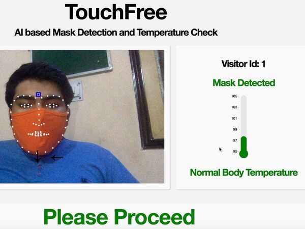 TouchFree v2: Contactless Temperature and Mask Checkup