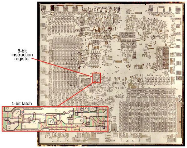 Latches inside: Reverse-engineering the Intel 8086's instruction register