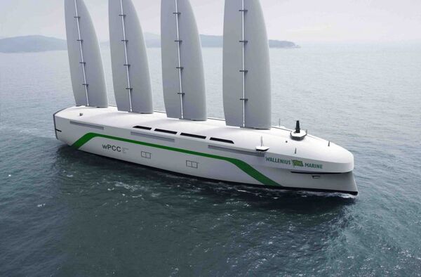 Swedish consortium unveils mammoth wind-powered car carrier