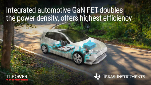 TI introduces industry's first automotive GaN FET with integrated driver, protection and active power management