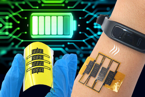 Stretchable micro-supercapacitors to self-power wearable devices