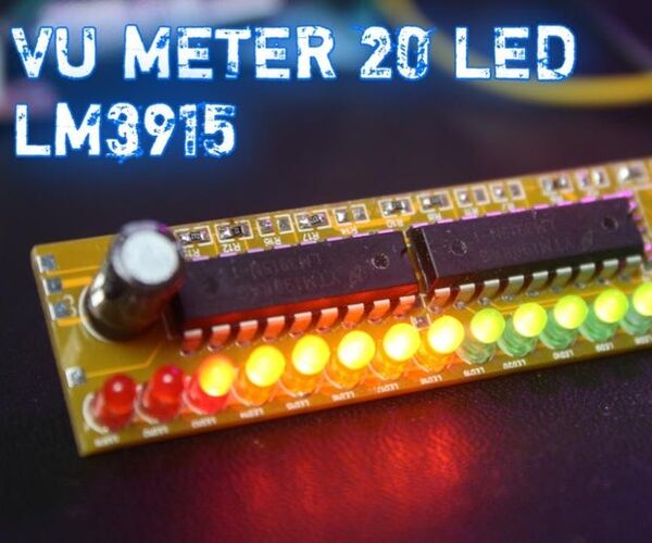 Simple 20 LED Vu Meter Using LM3915